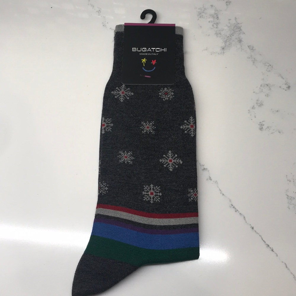 Bugatchi NWT Mens Charcoal Socks